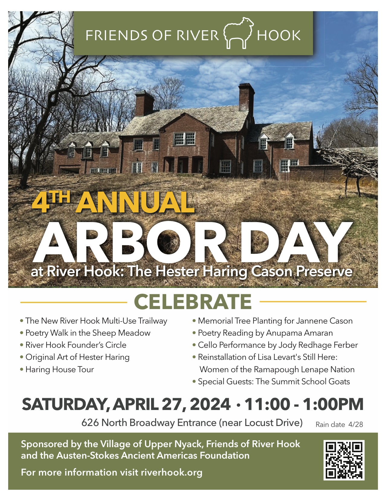 Come to our 4th Annual Arbor Day Event, April 27