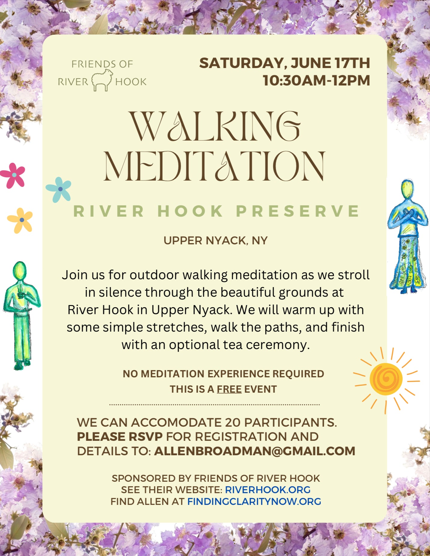 We are having another Walking Meditation event at River Hook.  RSVP soon.